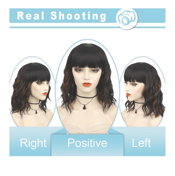NEW Curly Wavy Short Bob Hair Wigs Synthetic main image 6